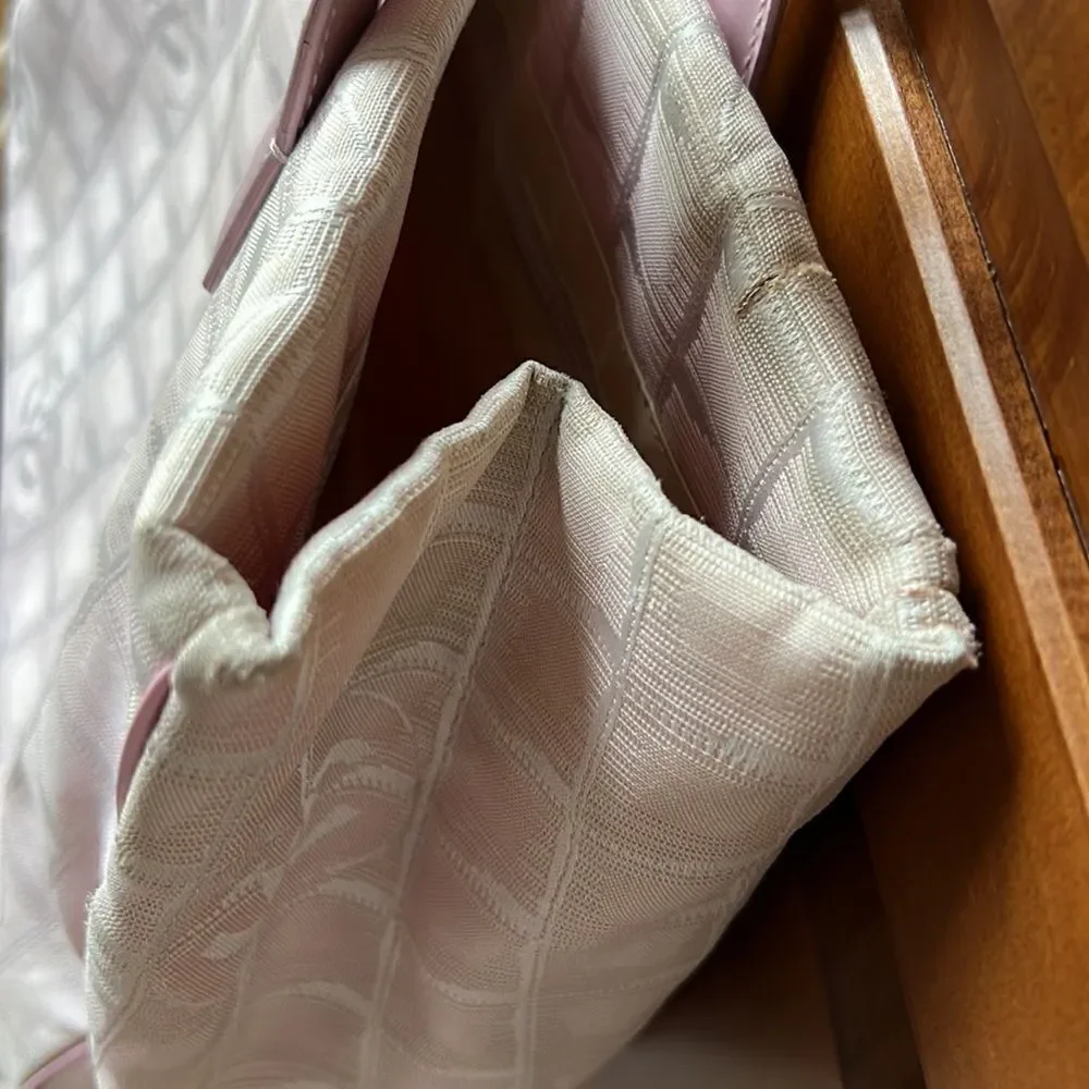 AUTH CHANEL PINK CLOTH TOTE BAG